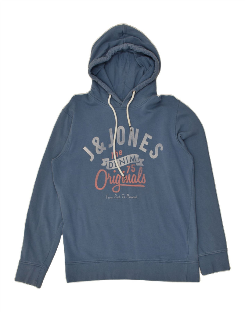 JACK & JONES Mens Graphic Hoodie Jumper Large Blue Cotton | Vintage Jack & Jones | Thrift | Second-Hand Jack & Jones | Used Clothing | Messina Hembry 