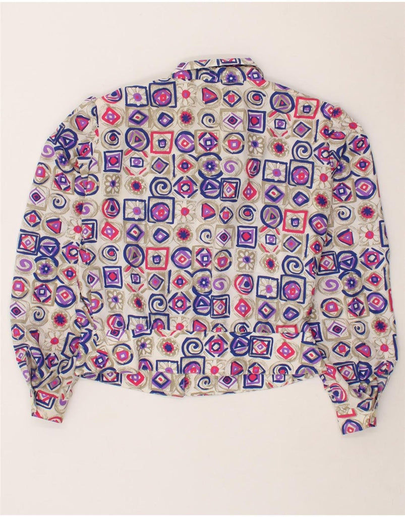 FRANKENWALDER Womens Front Tie Shirt Blouse EU 48 2XL White Floral Vintage Frankenwalder and Second-Hand Frankenwalder from Messina Hembry 