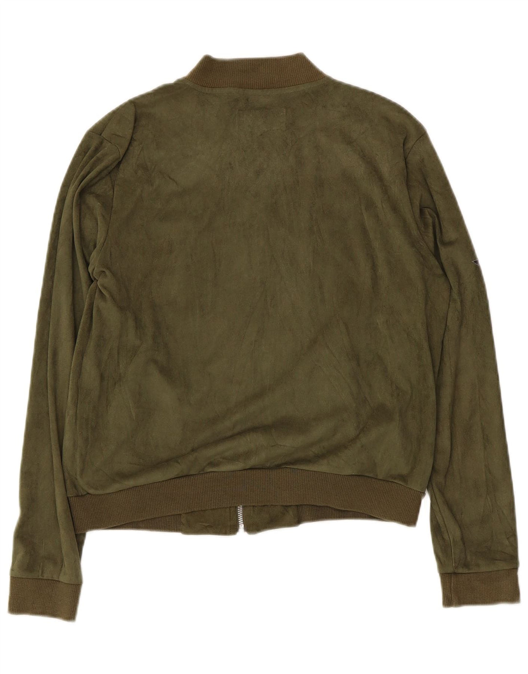 Hard Rock Cafe Womens Dubai Crop Bomber Jacket UK 14 Medium Green Polyester