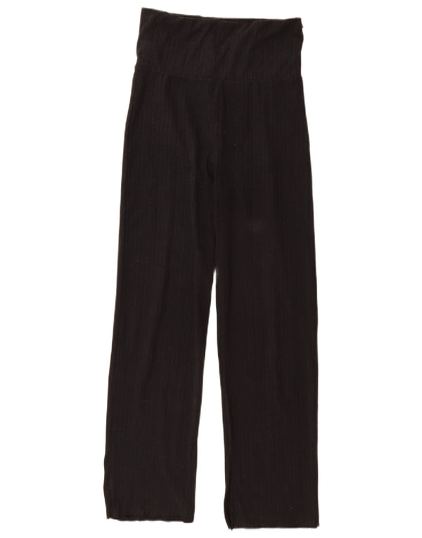 Zara Girls Straight Trousers 11-12 Years W24 L27 Black Striped