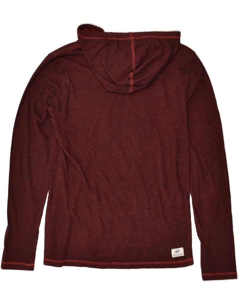 VANS Womens Hooded Top Long Sleeve UK 14 Large Burgundy Cotton | Vintage Vans | Thrift | Second-Hand Vans | Used Clothing | Messina Hembry 