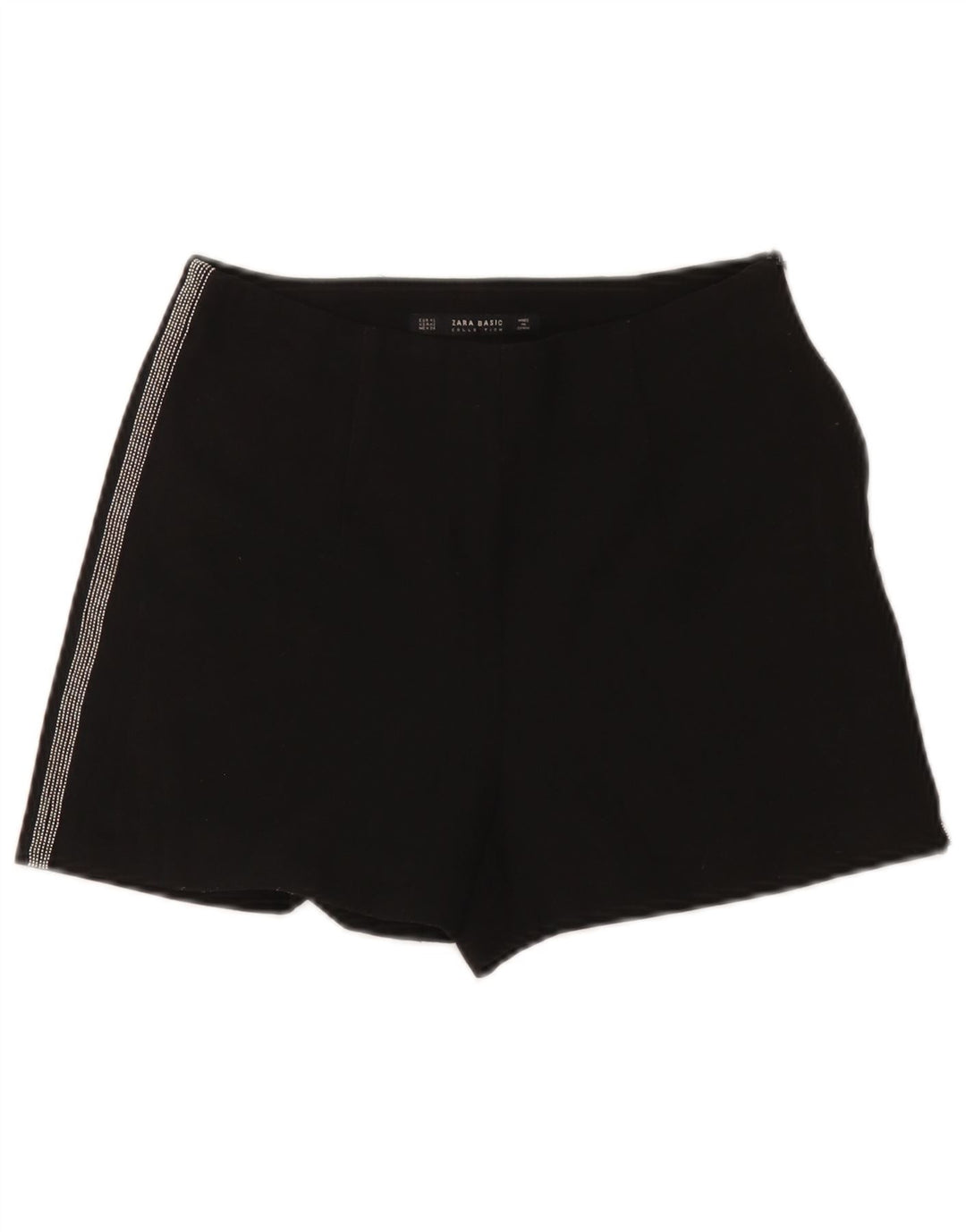 Zara Womens High Rise Hot Pants XS W24 Black Polyester