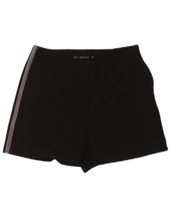 Zara Womens High Rise Hot Pants XS W24 Black Polyester