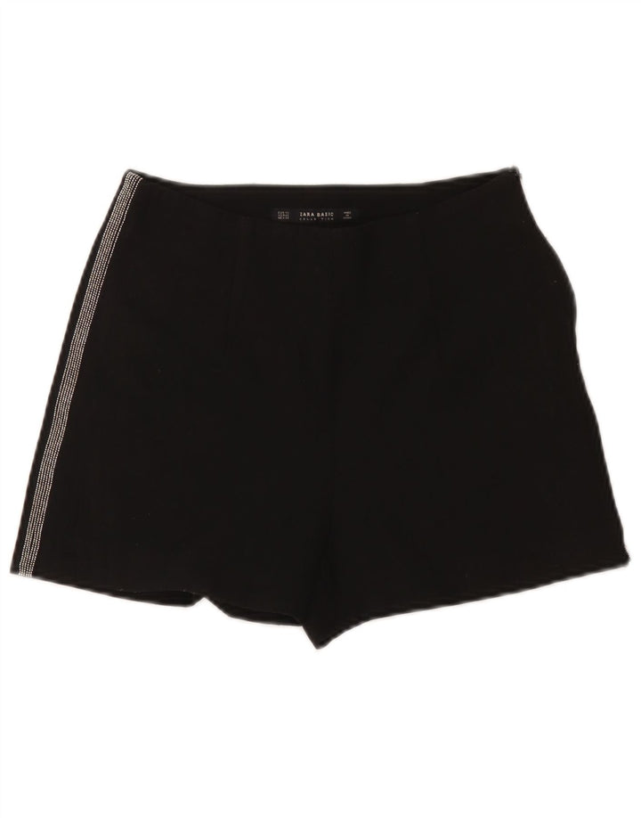 Zara Womens High Rise Hot Pants XS W24 Black Polyester