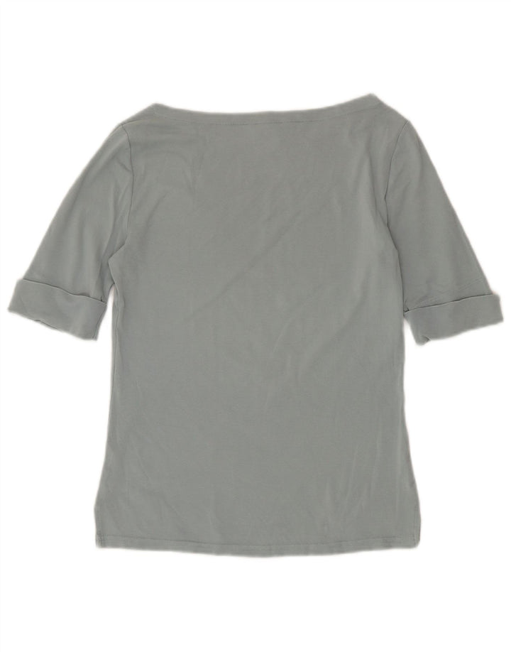 Ralph Lauren Womens Top 3/4 Sleeve UK 12 Medium Grey