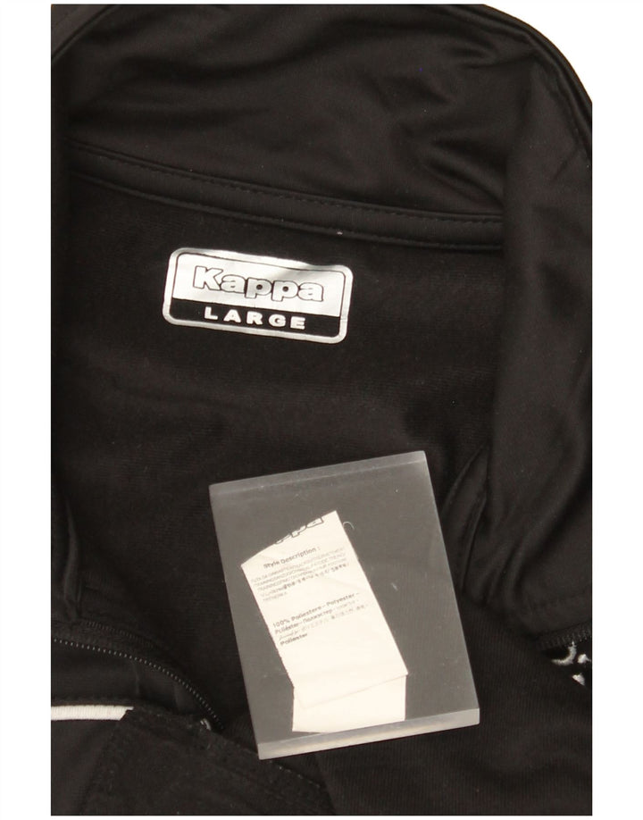 KAPPA Mens Graphic Tracksuit Top Jacket Large Black Polyester