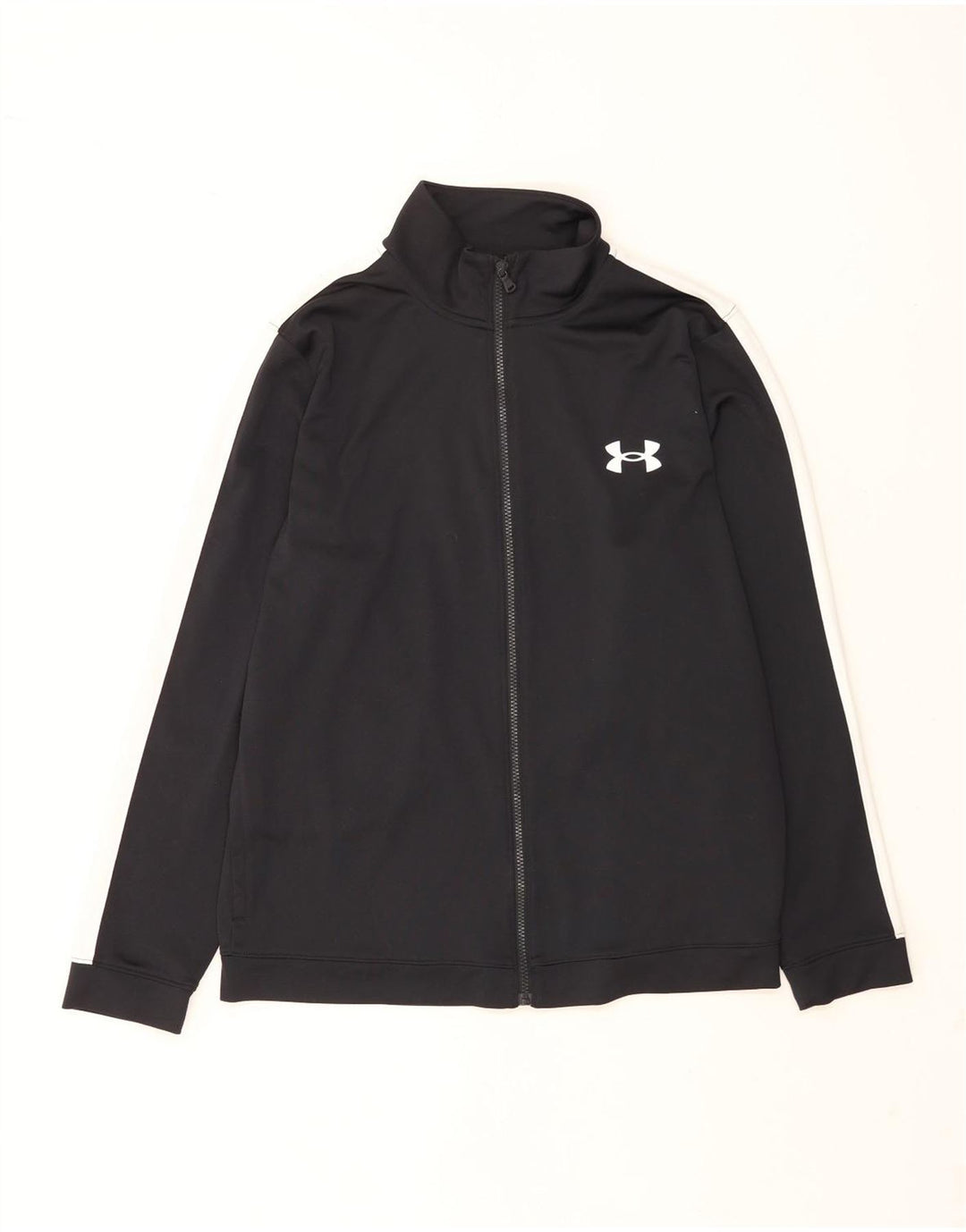Under Armour Mens Tracksuit Top Jacket Large Black Colourblock Polyester