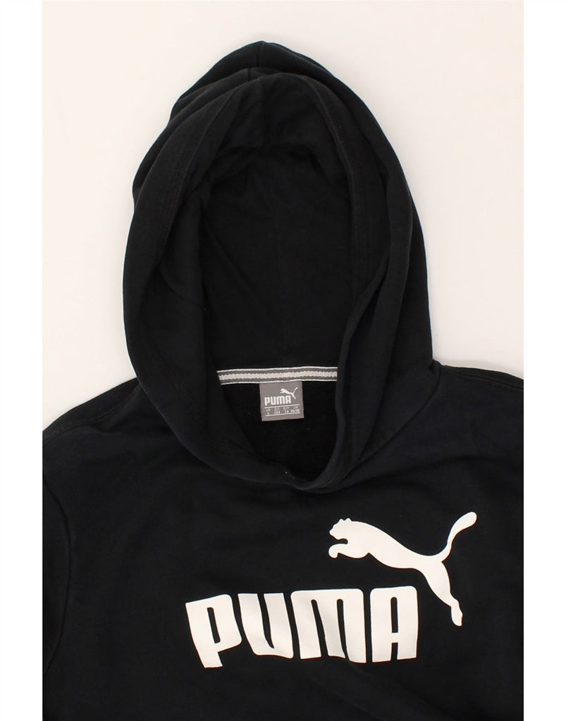 PUMA Boys Graphic Hoodie Jumper 11-12 Years Black | Vintage Puma | Thrift | Second-Hand Puma | Used Clothing | Messina Hembry 