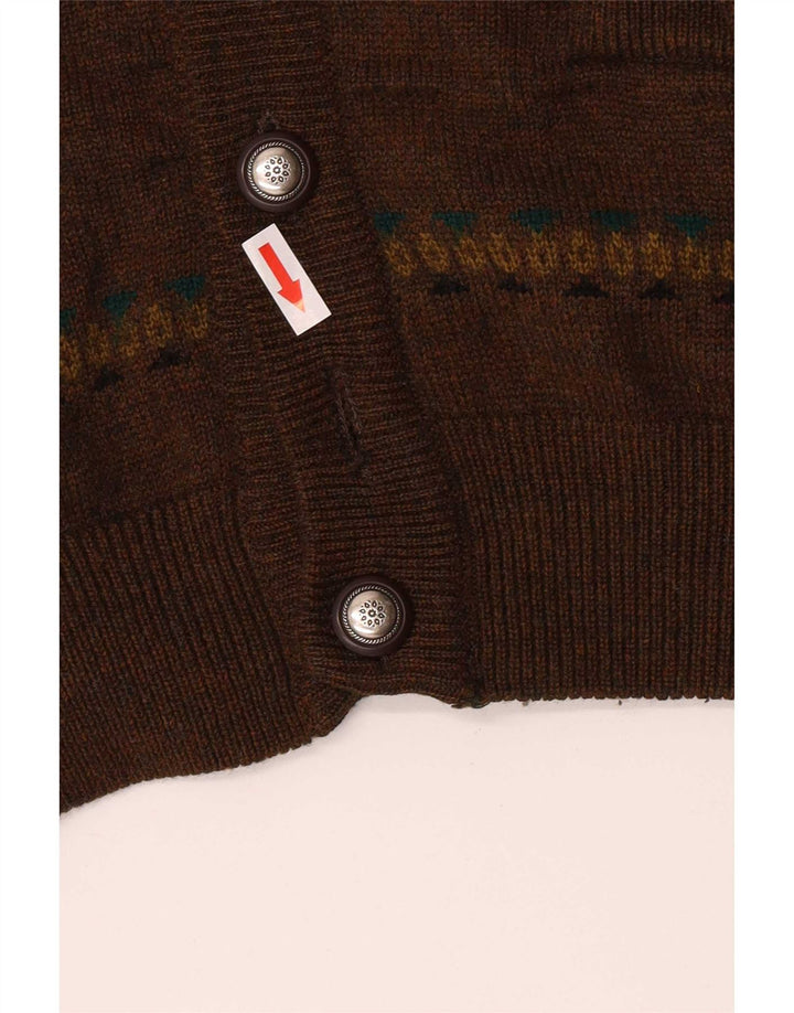 Vintage Mens Cardigan Sweater IT 50 Medium Brown Striped