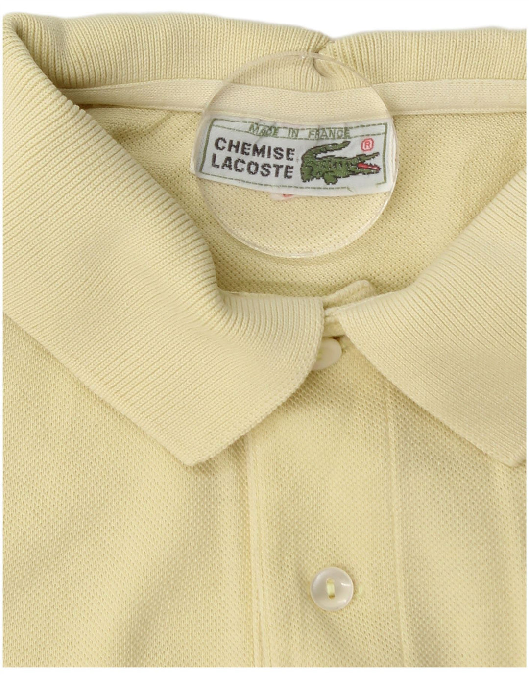 LACOSTE Mens Polo Shirt Size 3 Small Yellow Cotton