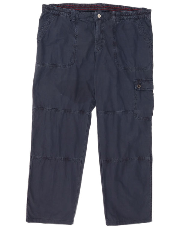 Think Pink Mens Straight Cargo Trousers W42 L31 Navy Blue Cotton