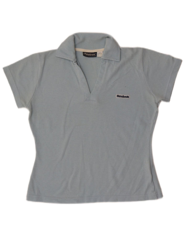 Reebok Womens Polo Shirt UK 10 Small Blue Polyester