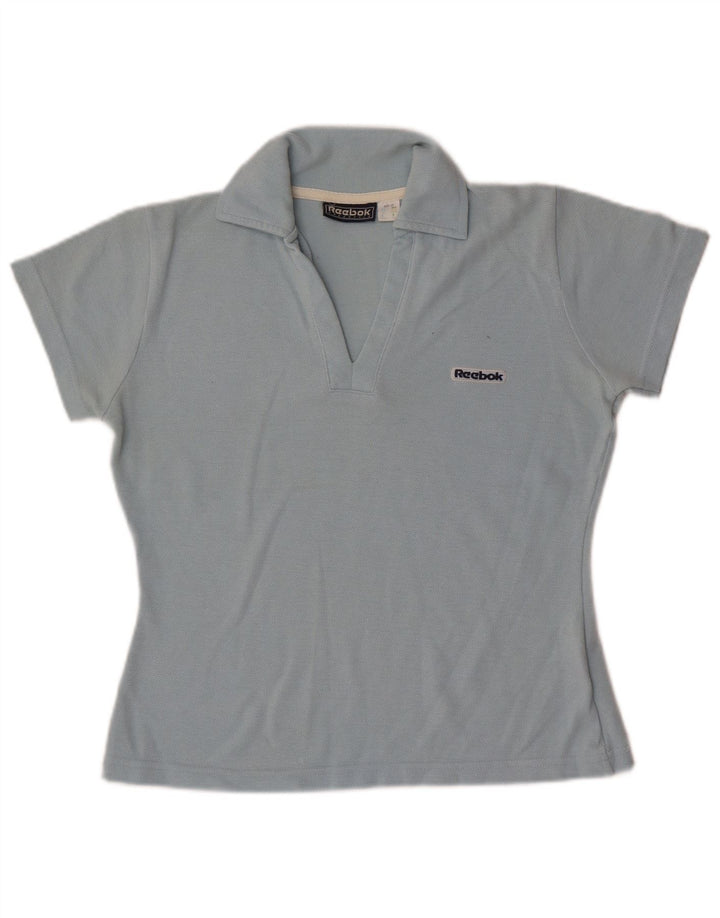 Reebok Womens Polo Shirt UK 10 Small Blue Polyester