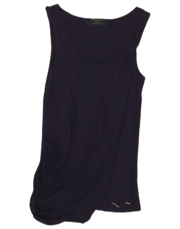 Guess Womens Sleeveless Blouse Top UK 8 Small Navy Blue