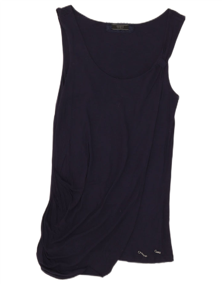 Guess Womens Sleeveless Blouse Top UK 8 Small Navy Blue
