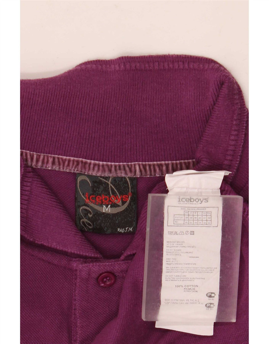 Vintage Mens Polo Shirt Medium Purple Cotton