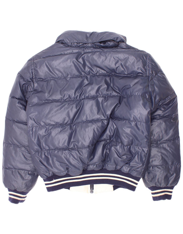 Fay Boys Hooded Reversible Padded Jacket 7-8 Years Navy Blue Striped