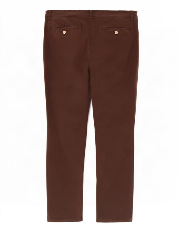 Marks & Spencer Womens Per Una High Waist Slim Chino Trousers W36 L29 Brown
