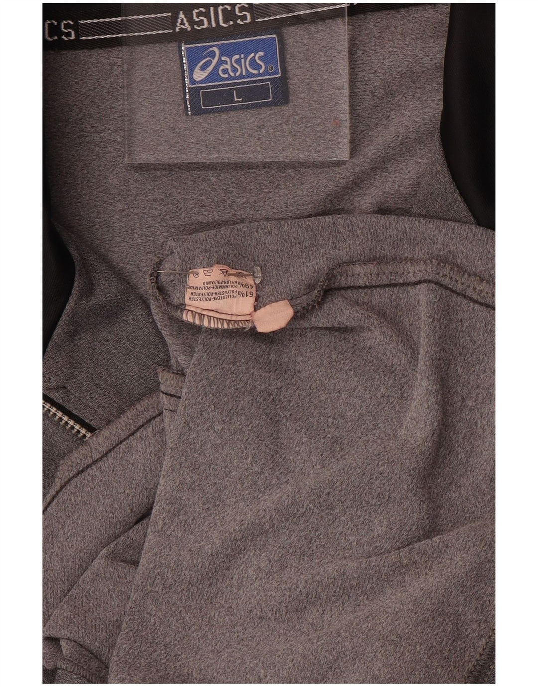 ASICS Mens Tracksuit Top Jacket Large Grey Polyester