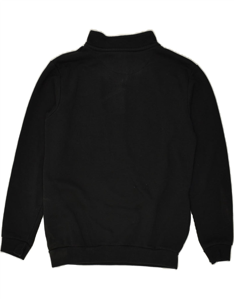 MCKENZIE Boys Zip Neck Sweatshirt Jumper 13-14 Years Black Polyester | Vintage Mckenzie | Thrift | Second-Hand Mckenzie | Used Clothing | Messina Hembry 