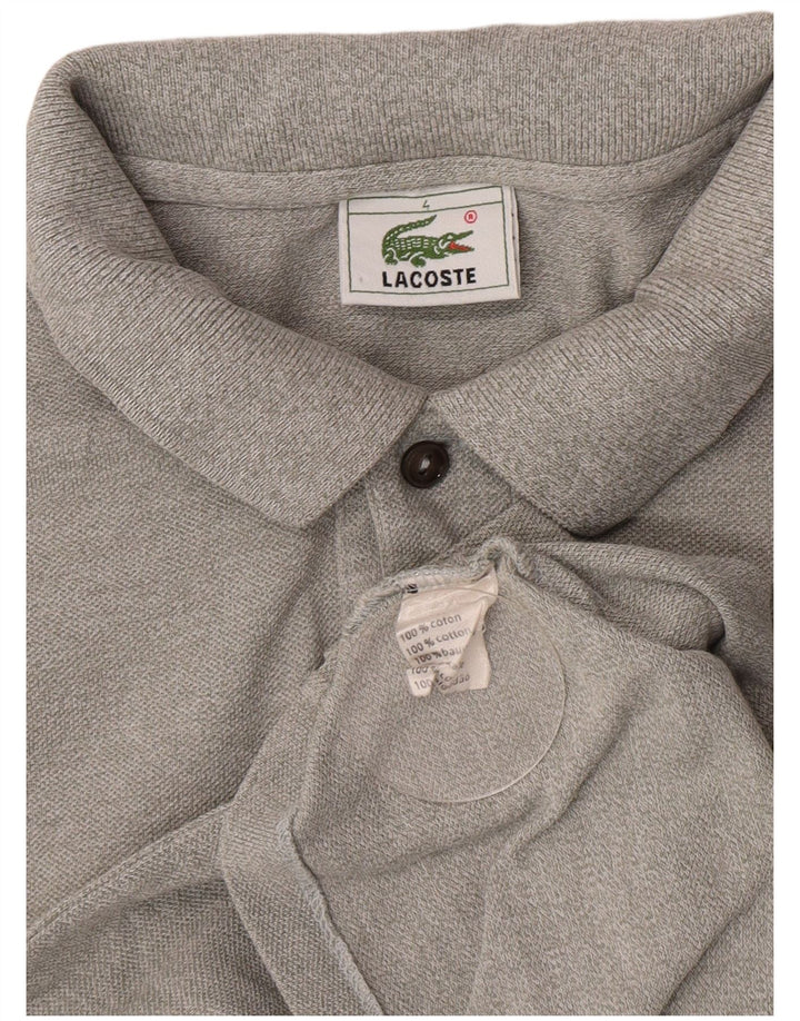 Lacoste Mens Polo Shirt Size 4 Medium Grey Cotton