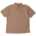 Izod Mens Polo Shirt Large Beige Geometric Cotton