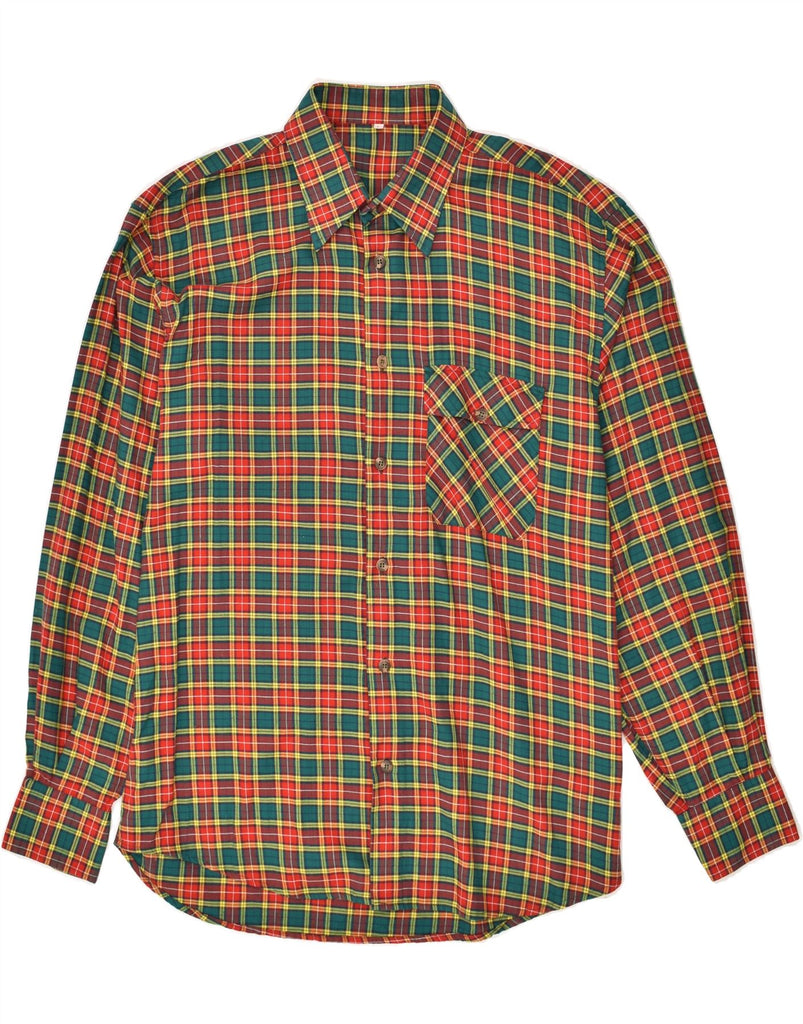 VINTAGE Mens Shirt Large Green Check Cotton | Vintage Vintage | Thrift | Second-Hand Vintage | Used Clothing | Messina Hembry 