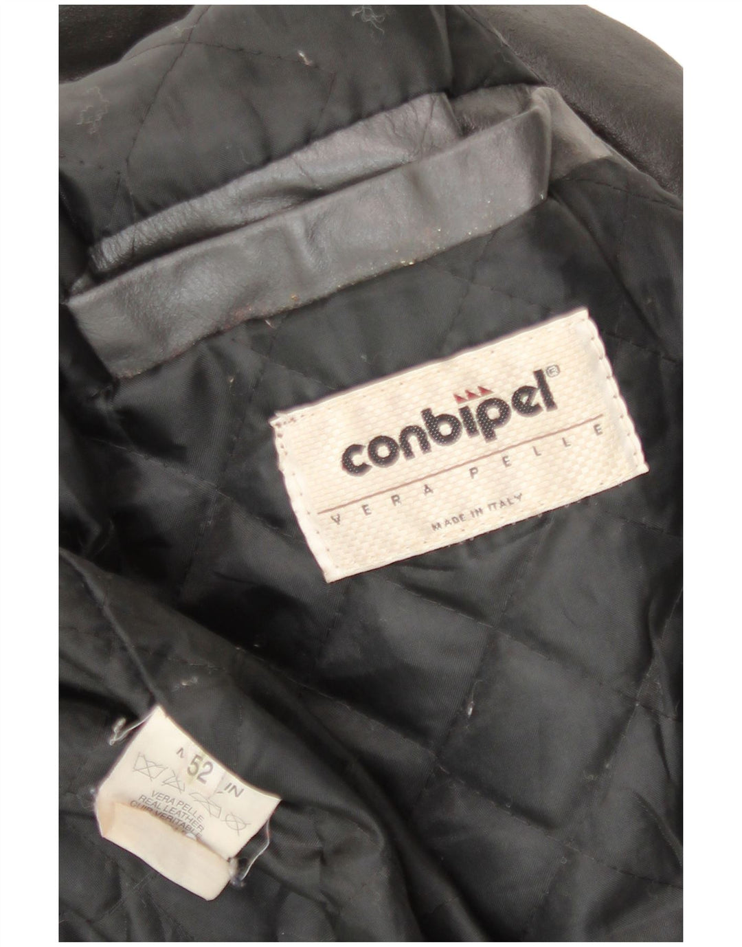Conbipel Mens Leather Jacket IT 52 Large Grey Leather