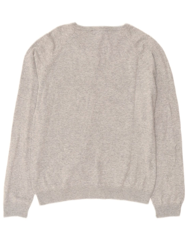 Zara Womens Cardigan Sweater UK 16 Large Grey Flecked Cotton