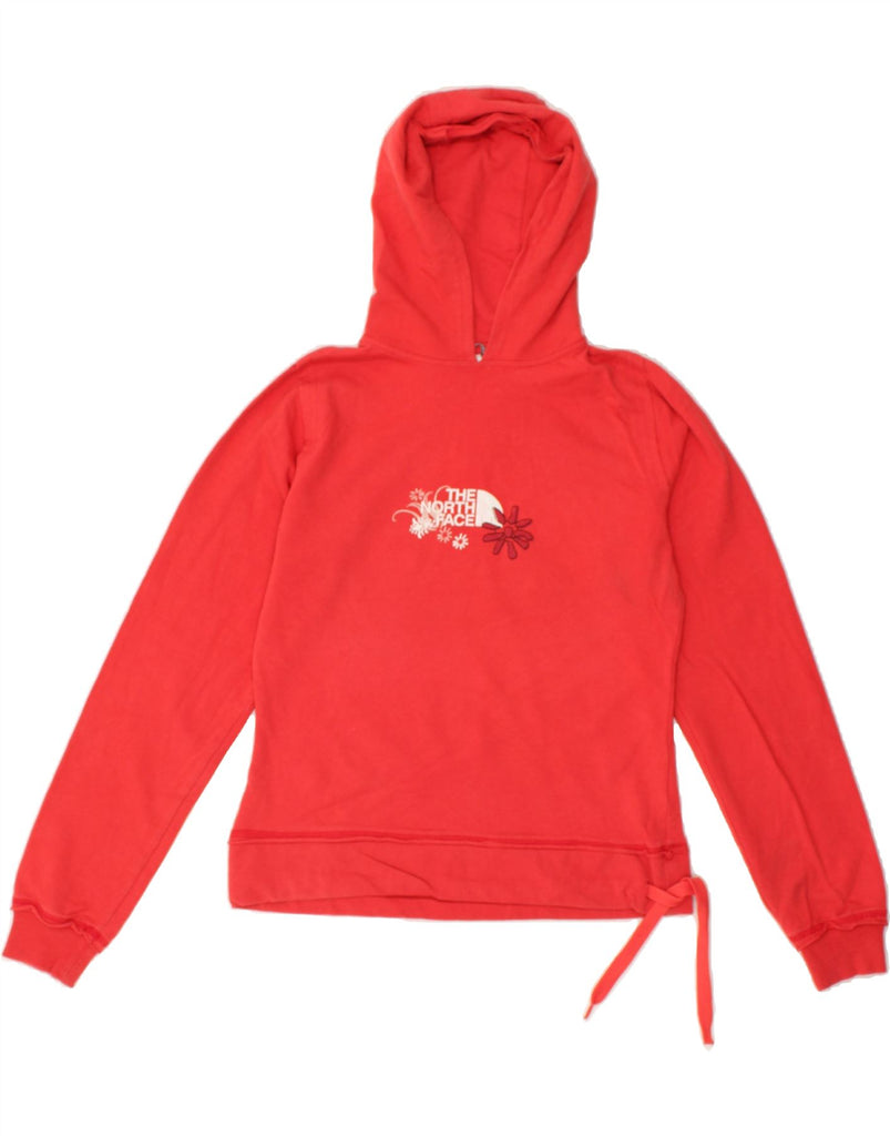 THE NORTH FACE Womens Graphic Hoodie Jumper UK 10 Small Red Cotton | Vintage The North Face | Thrift | Second-Hand The North Face | Used Clothing | Messina Hembry 