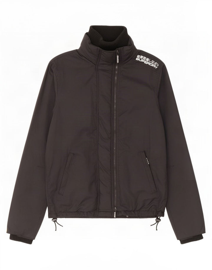 Superdry Mens Graphic Rain Jacket UK 40 Large Black Nylon