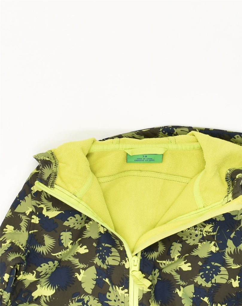 MOUNTAIN WAREHOUSE Boys Zip Hoodie Sweater 7-8 Years Khaki Floral Animals | Vintage Mountain Warehouse | Thrift | Second-Hand Mountain Warehouse | Used Clothing | Messina Hembry 