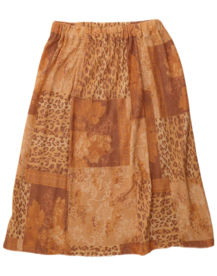 Vintage Womens A-Line Skirt W30 Medium Brown Patchwork