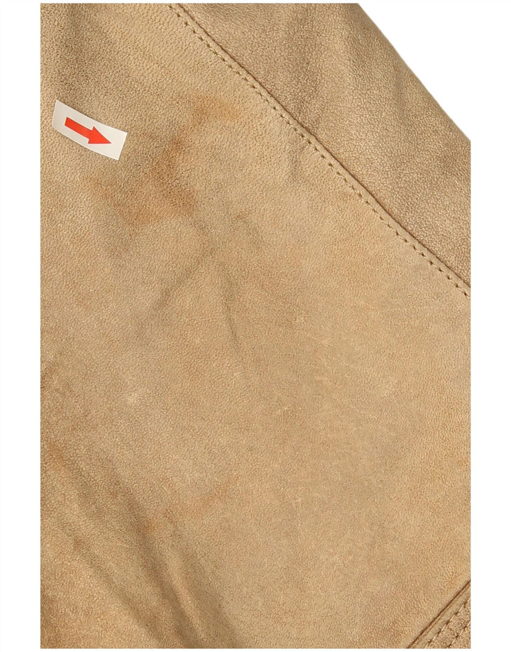 Vintage Mens 2 Button Suede Blazer Jacket UK 40 Large Beige Leather