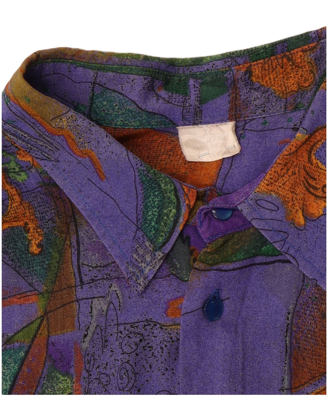 VINTAGE Mens Shirt XL Purple Floral Viscose