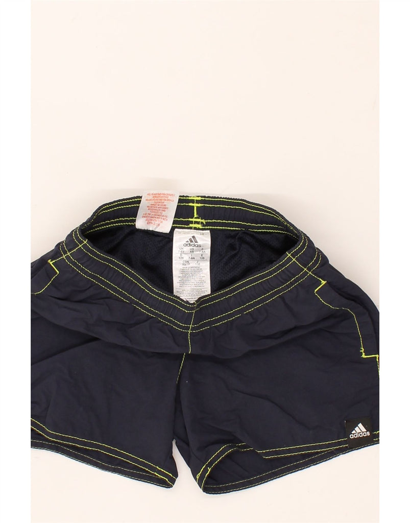 ADIDAS Boys Sport Shorts 7-8 Years Navy Blue Nylon | Vintage Adidas | Thrift | Second-Hand Adidas | Used Clothing | Messina Hembry 