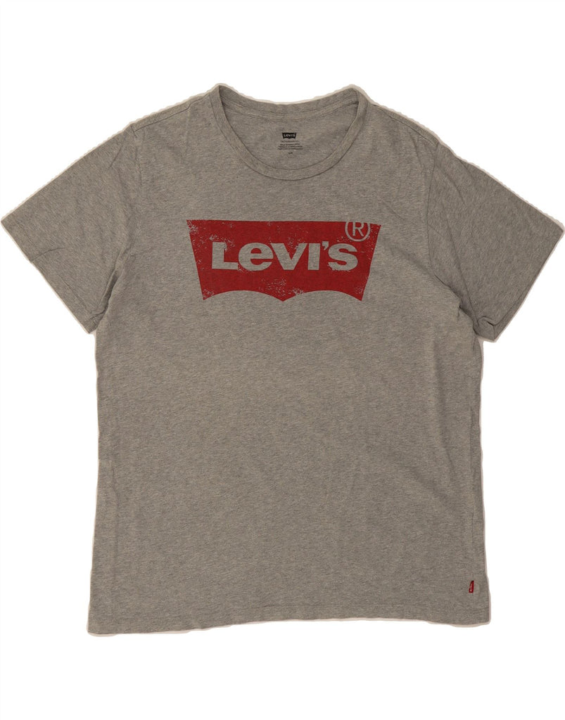 LEVI'S Mens Graphic T-Shirt Top Large Grey Cotton Vintage Levi's and Second-Hand Levi's from Messina Hembry 