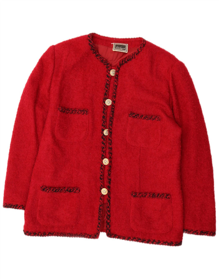 Luisa Spagnoli Womens 5 Button Blazer Jacket UK 16 Large Red Virgin Wool