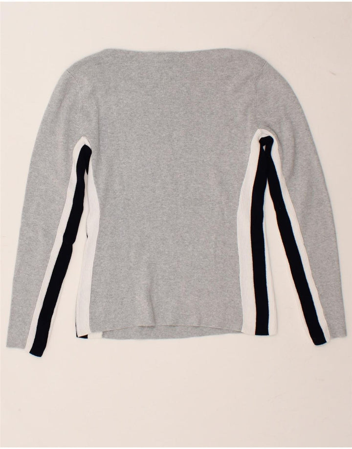 TOMMY HILFIGER Mens Graphic Top Long Sleeve Small Grey Colourblock Vintage Tommy Hilfiger and Second-Hand Tommy Hilfiger from Messina Hembry 