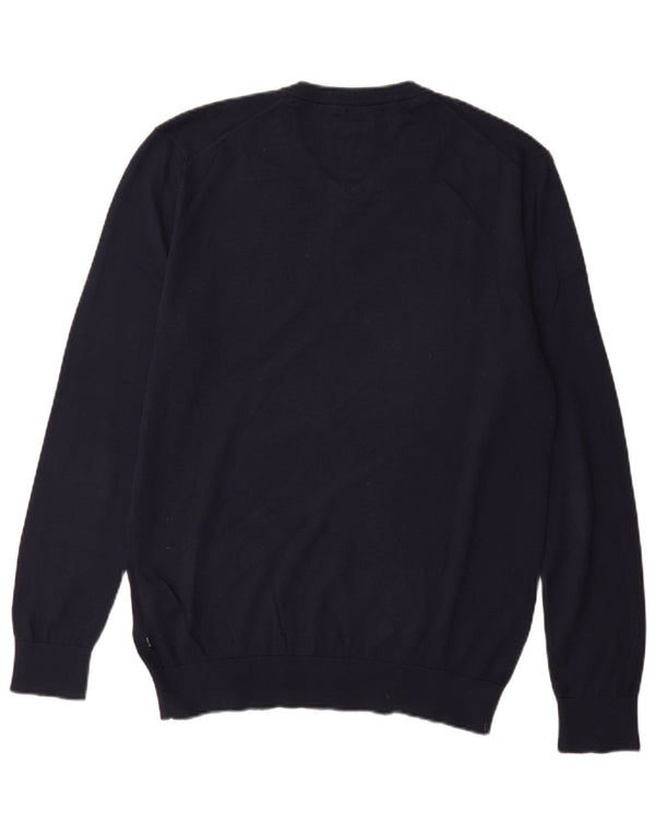 Joop Mens V-Neck Jumper Sweater Large Navy Blue Cotton