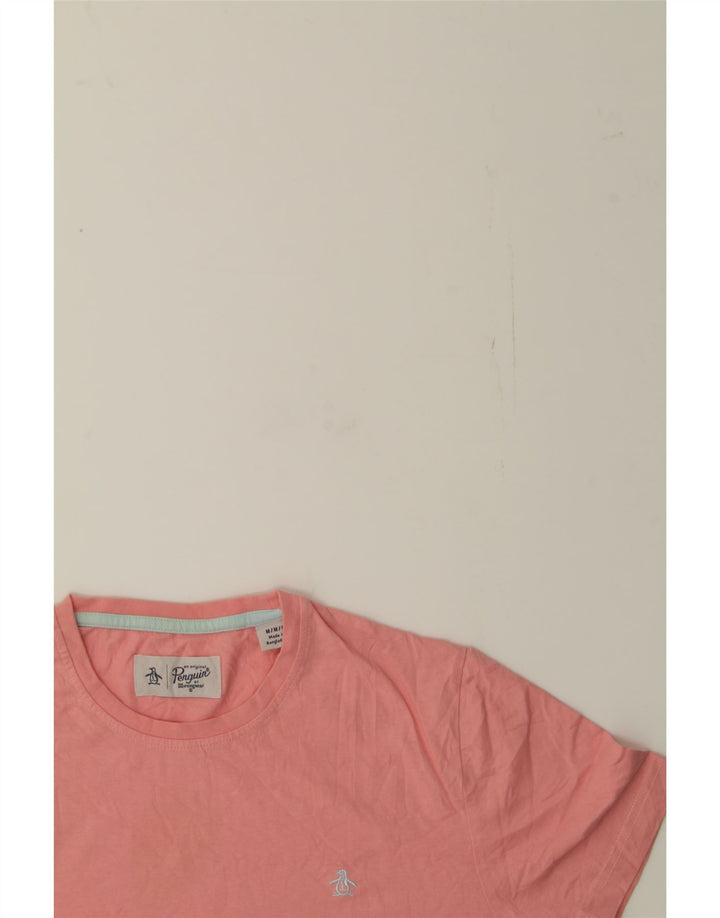 PENGUIN Mens T-Shirt Top Medium Pink Cotton Vintage Penguin and Second-Hand Penguin from Messina Hembry 