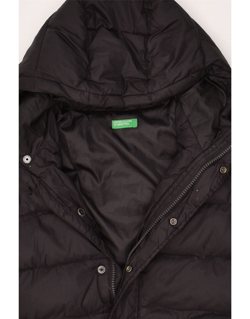 BENETTON Boys Hooded Padded Jacket 9-10 Years Black | Vintage Benetton | Thrift | Second-Hand Benetton | Used Clothing | Messina Hembry 