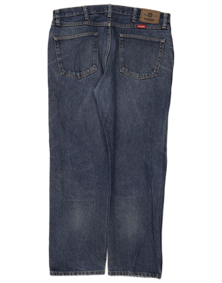 Wrangler Mens Regular Fit Straight Jeans W36 L29 Blue Cotton