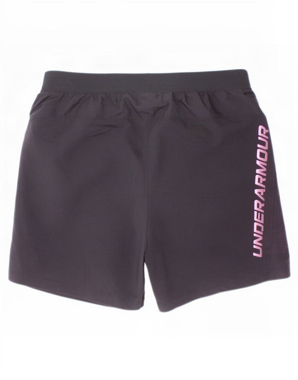 Under Armour Girls Graphic Sport Shorts 11-12 Years Large Black Polyester
