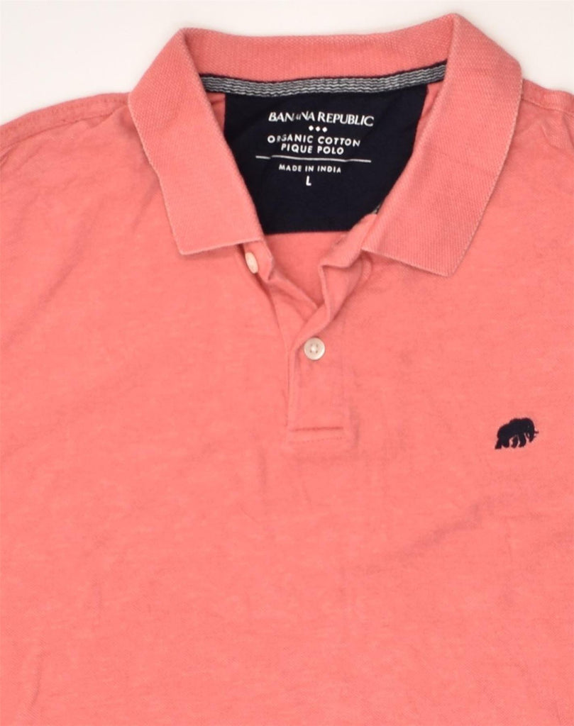 BANANA REPUBLIC Mens Polo Shirt Large Pink Cotton | Vintage Banana Republic | Thrift | Second-Hand Banana Republic | Used Clothing | Messina Hembry 