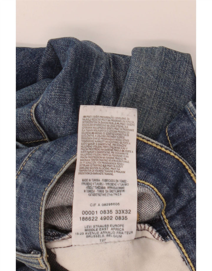 Levi's Mens Straight Jeans W33 L32 Blue Cotton