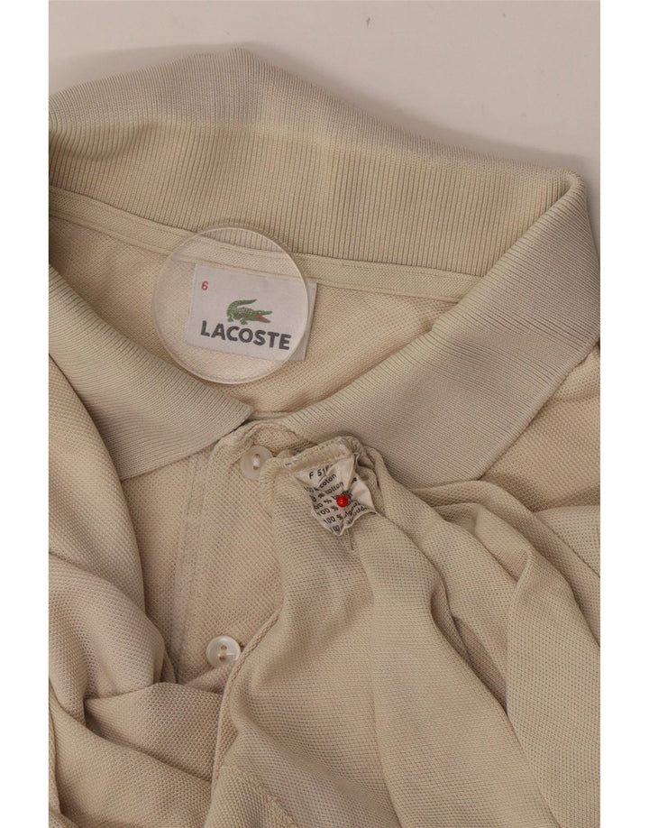 Lacoste Mens Polo Shirt Size 6 XL Beige Cotton