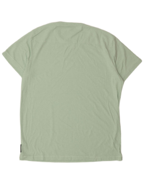 French Connection Mens T-Shirt Top Large Green Cotton