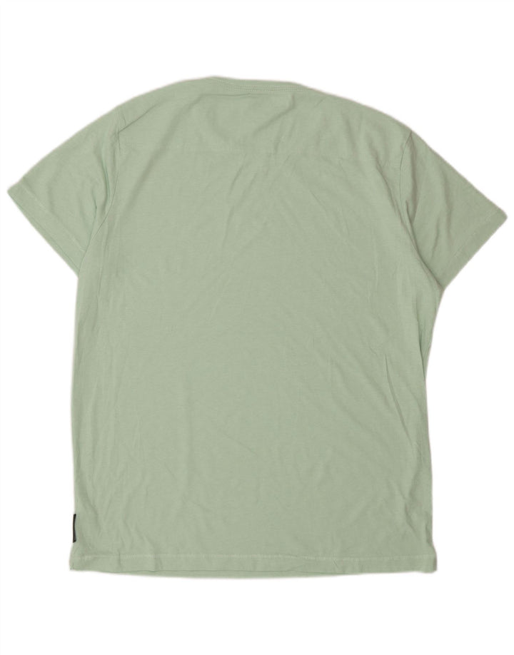 French Connection Mens T-Shirt Top Large Green Cotton