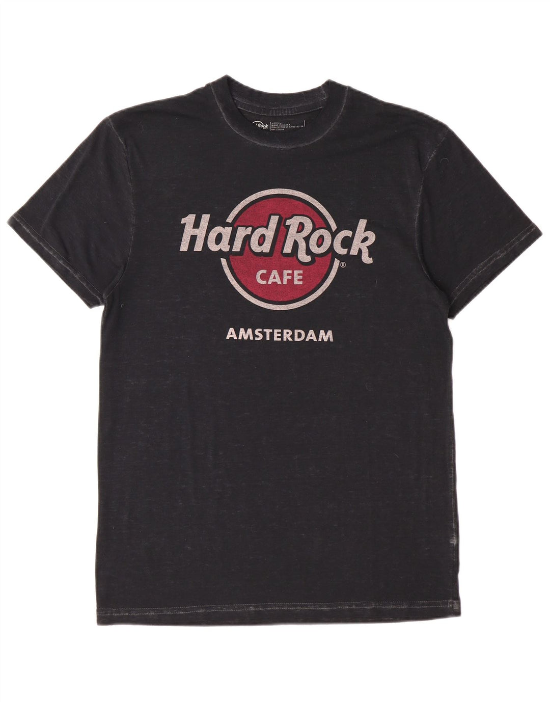 Hard Rock Cafe Mens Amsterdam Graphic T-Shirt Top Medium Black Cotton